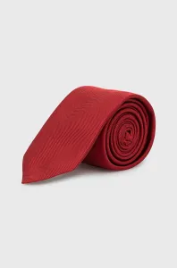 Hedvábná kravata HUGO červená barva #3523213