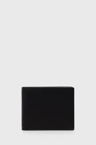 Kožená peněženka HUGO černá barva, 50471612