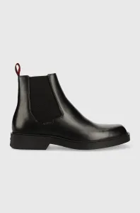 Kožené kotníkové boty HUGO Iker pánské, černá barva, 50500436 #5983908