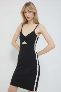 Bavlněné šaty HUGO černá barva, mini #5008454
