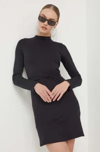Bavlněné šaty HUGO černá barva, mini #5972930
