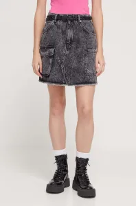 Džínová sukně HUGO černá barva, mini