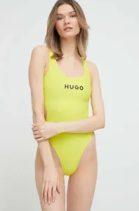 Jednodílné plavky HUGO žlutá barva, měkký košík