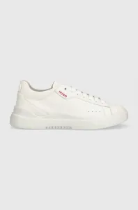 Kožené sneakers boty HUGO Blake bílá barva, 50499253