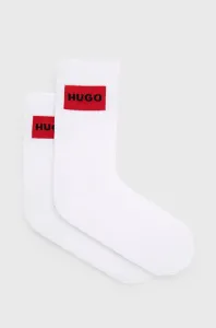 Ponožky HUGO dámské, bílá barva