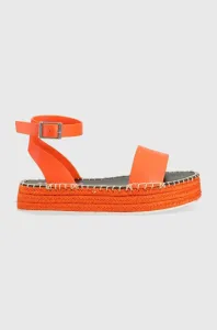 Sandály HUGO Sun dámské, oranžová barva, na platformě, 50493066 #5056688
