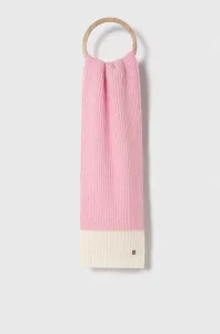 Šátek z vlněné směsi HUGO růžová barva, hladký