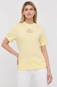Tričko HUGO dámský, žlutá barva