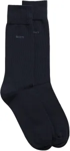 Nadměrná velikost: Boss, Dva páry ponožek ze směsi bavlny Námořnická Modrá