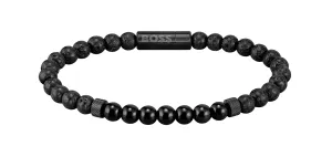 Hugo Boss Trendy černý korálkový náramek 1580272