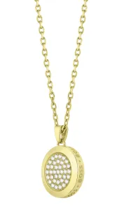 Hugo Boss Oslnivý pozlacený náhrdelník s krystaly Medallion 1580300