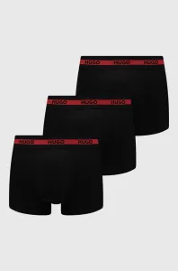 Boxerky HUGO 3-pack pánské, černá barva, 50492375