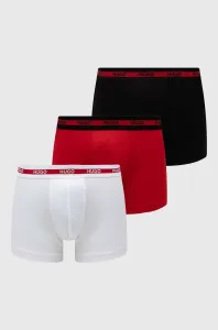 Boxerky HUGO 3-pack pánské, červená barva #4325020