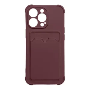 Hurtel Card Armor Case cover for Samsung Galaxy A22 4G card wallet silicone armor case Air Bag raspberry