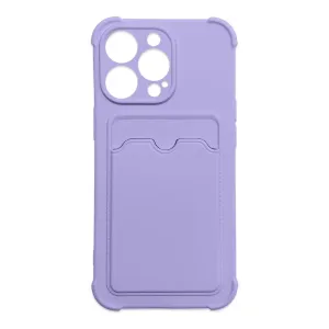 Hurtel Card Armor Case pouzdro pro iPhone 12 Pro card wallet silicone armor case Air Bag purple