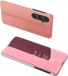 Hurtel Clear View pouzdro pro Samsung Galaxy A24 4G flip cover růžové