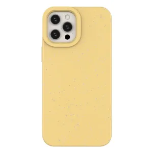 Hurtel Eco Case iPhone 12 silikonové pouzdro na telefon žluté