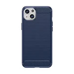 Hurtel Flexibilní pouzdro s karbonovým vzorem pro iPhone 15 Plus Carbon Case - modré