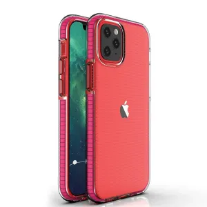 Hurtel Gelové pouzdro Spring Case s barevným rámečkem pro iPhone 13 mini tmavě růžové