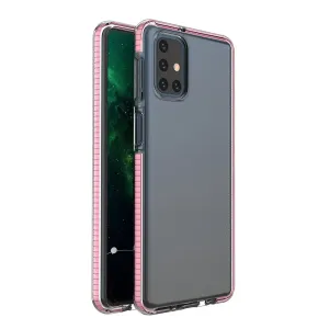 Hurtel Gelové pouzdro Spring Case s barevným rámečkem pro Samsung Galaxy M31s světle růžové