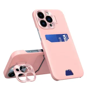Hurtel Kožené pouzdro se stojánkem pro iPhone 14 Pro Max peněženkové pouzdro se stojánkem růžové