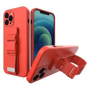 Hurtel Lanové pouzdro gelové pouzdro se šňůrkou na krk iPhone 12 Pro červené