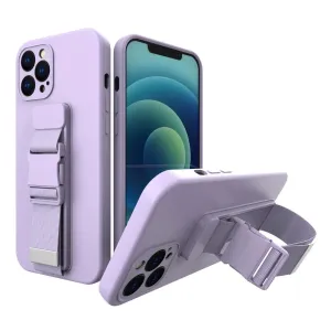 Hurtel Lanové pouzdro gelové pouzdro se šňůrkou řetízek kabelka šňůrka iPhone 13 Pro fialová