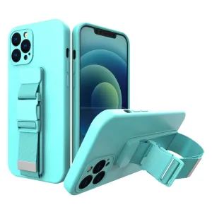 Hurtel Lanové pouzdro gelové pouzdro se šňůrkou řetízek taška šňůrka iPhone 12 Pro světle modrá
