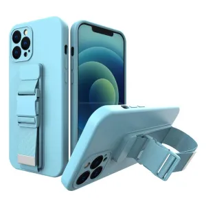 Hurtel Lanové pouzdro gelové pouzdro se šňůrkou řetízek taška šňůrka iPhone 13 Pro modrá