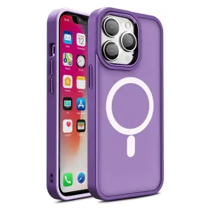 Hurtel Magnetické pouzdro s MagSafe Color Matte Case pro iPhone 15 Plus - fialové