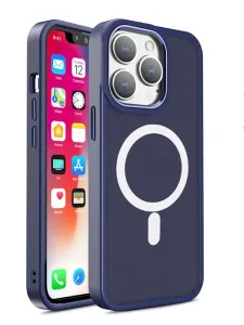 Hurtel Magnetické pouzdro s MagSafe Color Matte Case pro iPhone 15 Plus - tmavě modré