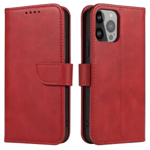 Hurtel Peněženkové pouzdro s klopou pro iPhone 15 Pro Max Magnet Case - červené