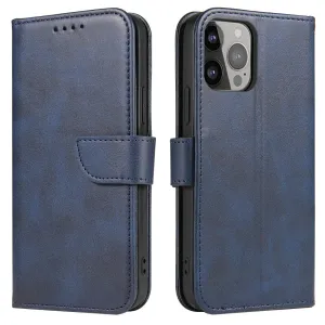 Hurtel Peněženkové pouzdro s klopou pro iPhone 15 Pro Max Magnet Case - modré