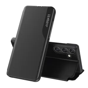 Hurtel Pouzdro Eco Leather View pro Samsung Galaxy A24 4G s flipovým krytem a stojánkem, černé