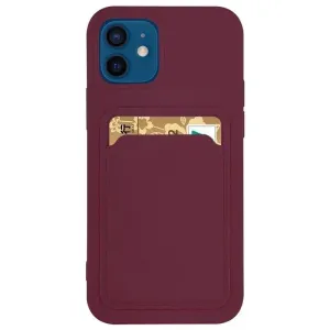 Hurtel Pouzdro na karty Silikonové peněženkové pouzdro s kapsou na doklady pro Samsung Galaxy A42 5G maroon