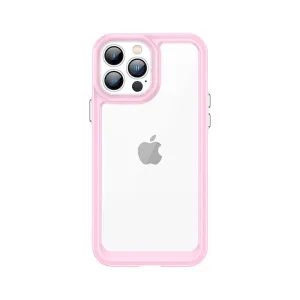 Hurtel Pouzdro Outer Space pro iPhone 12 Pro Max pevné pouzdro s gelovým rámečkem růžové