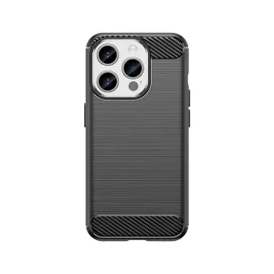 Hurtel Pružné pouzdro s karbonovým vzorem pro iPhone 15 Pro Carbon Case - černé