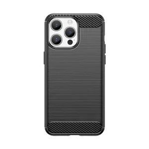 Hurtel Pružné pouzdro s karbonovým vzorem pro iPhone 15 Pro Max Carbon Case - černé