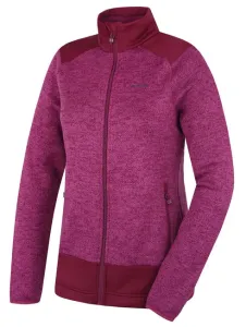Husky Dámský fleecový svetr na zip Alan dark magenta - XL