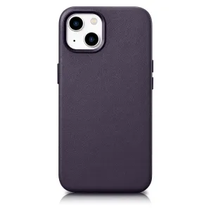 iCarer Case Kožené pouzdro pro iPhone 14 dark purple (WMI14220705-DP) (kompatibilní s MagSafe)