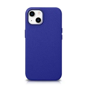 iCarer Litchi Premium Leather Case magnetické pouzdro pro iPhone 14 Plus s MagSafe tmavě modré (WMI14220711-DB)