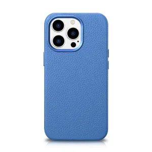 iCarer Litchi Premium Leather Case magnetické pouzdro pro iPhone 14 Pro s MagSafe světle modré (WMI14220710-LB)