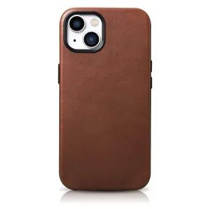 iCarer Oil Wax Premium Leather Case magnetické pouzdro pro iPhone 14 Plus s MagSafe hnědé (WMI14220703-RB)