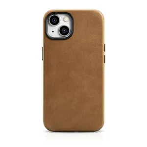 iCarer Oil Wax Premium Leather Case magnetické pouzdro pro iPhone 14 Plus s MagSafe hnědé (WMI14220703-TN)