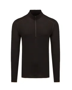 Vlněné tričko s dlouhým rukávem Icebreaker 200 Oasis LS Half Zip černá barva, IB1043670011