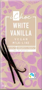 iChoc Bio Rýžová čokoláda bílá s vanilkou 80 g