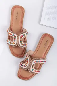 Vícebarevné pantofle s kamínky Juliana #5979929