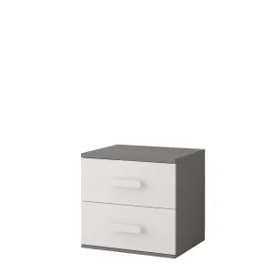 Idzczak Meble Noční stolek SMYK 55 cm šedá/bílá, varianta bílé úchytky