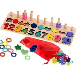 Montessori dřevěný třídič čísel 3v1