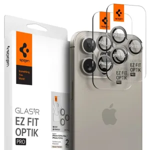 OCHRANNÉ SKLO ZADNÍ KAMERY SPIGEN OPTIK.TR CAMERA PROTECTOR 2-PACK iPhone 14 Pro / 14 Pro Max / 15 Pro / 15 Pro Max NATURAL TITANIUM